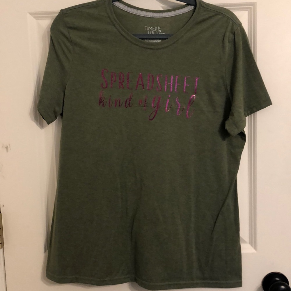 Spreadsheet kind of girl T-shirt Army green